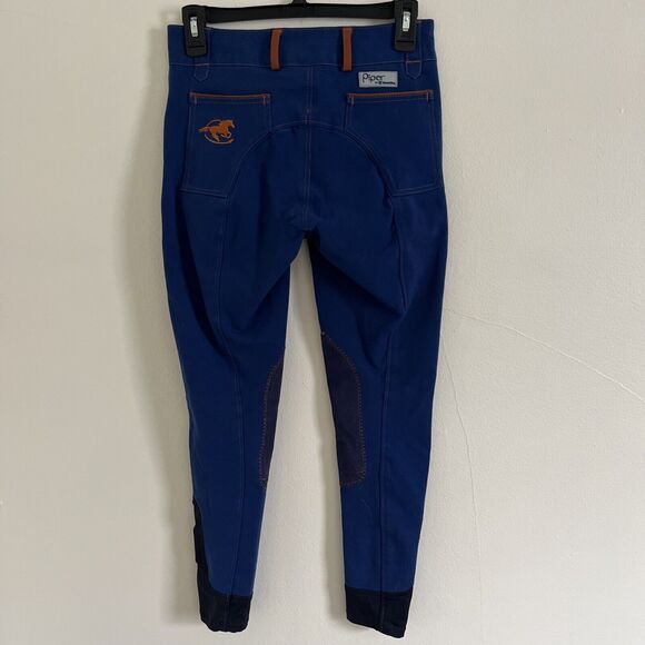 Piper By Smartpak Wellesley Piped Knee-Patch Breech, Navy/Orange- Size 14 - Picture 6 of 9